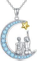 wholesale TOUPOP Sisters Gifts From Sister 925 Sterling Silver 2 Sisters Necklace With Crystal Sister Jewelry Gifts For Women Daughter Friends Birthday (sister Moon Star) -0-0