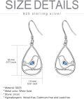 wholesale TOUPOP Bird Earrings 925 Sterling Silver Drop Dangle Earring Blue Zircon Inlay Jewelry Best Christmas Gifts For Women Xmas Gifts For Women -0-4