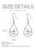 TOUPOP Sterling Silver Blue Zircon Drop Dangle Earrings Christmas Gifts-0-4