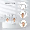 wholesale 925 Sterling Silver Rose Gold Sloth Charm Hoop Earrings for Women Girls Gift Idea-0-2