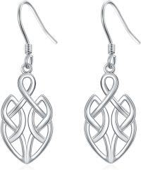 wholesale 925 Sterling Silver Celtic Knot Drop Earrings - Irish s for Women-Celtic Style-5