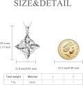 wholesale 925 Sterling Silver Triquetra Celtic Knot Witch's Pendant Necklace for Women Girls Wicca Pagan s 45cm Chain Length-0-4
