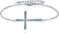 wholesale 925 Sterling Silver Turquoise Cross Charm Bracelet for Women-0-0