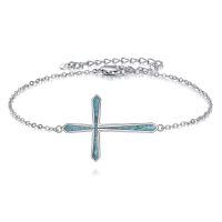 wholesale 925 Sterling Silver Turquoise Cross Charm Bracelet for Women-Cross Bracelet