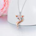 wholesale 925 Sterling Silver Metal Rose Gold Foxy Heart Pendant Necklace s for Her-0-2