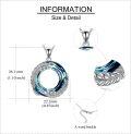 wholesale 925 Sterling Silver Blue Crystal Spiral Pendant Necklace for Women Gifts-0-2