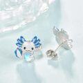 wholesale 925 Sterling Silver Blue Axolotl Moonstone Heart Stud Earrings for Women Gift-0-1