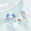 wholesale 925 Sterling Silver Blue Axolotl Moonstone Heart Stud Earrings for Women Gift-0-1