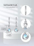 wholesale 925 Sterling Silver Infinity Moonstone Snake Drop Earring Gift for Her-0-1