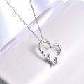 wholesale 925 Sterling Silver CZ Pig in Heart Pendant Necklaces for Women Birthdays Gift-0-3