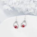 wholesale 925 Sterling Silver Football Heart Sport Drop Earrings for Women-0-4