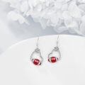 wholesale 925 Sterling Silver Football Heart Sport Drop Earrings for Women-0-4