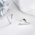 wholesale Sterling Silver Abalone Opal Triangle Huggie Hoop Earrings for Women-0-8