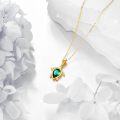 wholesale Gold 14K Green Crystal Sea Turtle Pendant Necklace for Women-0-2