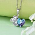 wholesale 925 Sterling Silver Blue Crystal Heart Elephant Pendant Necklace for Ashes Memory Jewelry-0-10