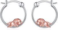 wholesale 925 Sterling Silver Sleeping Puppy Hoop Earrings - Adorable Gift for Her-Labrador