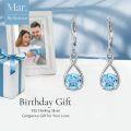 wholesale 925 Sterling Silver Birthstone Threader Earrings Infinity Long Chain Drop Pull Through 12 Stone Birthday Jewelry Gifts for Women-0-144