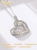 wholesale S925 Sterling Silver Mom Necklace with Cubic Zircon Birthstone - Heart Pendant Jewelry Gift for Women, Mother, Mother-in-Law - Birthday, Mothers Day, Anniversary-0-3