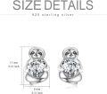 wholesale 925 Sterling Silver Pink Heart Sloth Stud Earrings - Birthday Gifts for Women-0-15