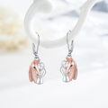 wholesale 925 Sterling Silver Rose Gold Plated Horse Head Leverback Earrings - Adorable Animal  for Her-0-5