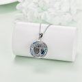 wholesale 925 Sterling Silver Blue Crystal Celtic Knot Tree of Life Keepsake Cremation Jewelry Pendant Necklace with Funnel and Fill Tool-0-1
