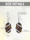 wholesale  925 Sterling Silver Black Opal Drop Dangle Earrings for Women, Hypoallergenic Elegant Jewelry Gift-0-5