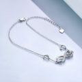wholesale 925 Sterling Silver Infinity Heart Anklet with Cubic Zirconia-Cut CZ Adjustible Dainty Foot Jewelry-0-2