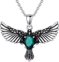wholesale 925 Sterling Silver Birthstone Eagle Necklace for Women-May