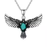 wholesale 925 Sterling Silver Birthstone Eagle Necklace for Women-May