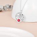 wholesale 925 Sterling Silver Birthstone Crystal Horse Heart Necklace Women s Jewelry Gift-0-21