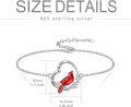 wholesale TOUPOP Cardinal Bracelet For Women Sterling Silver Heart Cardinal Gifts Red Bird Memorial Jewelry Gifts, Medium -0-3