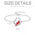 TOUPOP Sterling Silver Heart Red Bird Memorial Jewelry Gifts-0-3
