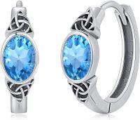 wholesale Sterling Silver Celtic Knot Hoop Earrings with Cubic Zirconia-Earrings-03 March