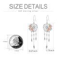 wholesale 925 Sterling Silver Dreamcatcher Rose Gold Flower Feather Drop Earrings-0-21