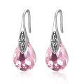 wholesale 925 Sterling Silver Celtic Knot Blue Crystal Drop Earrings For Women-0-0