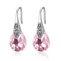 wholesale 925 Sterling Silver Teardrop Earrings Wholesale With Blue Crystals-10 Oct