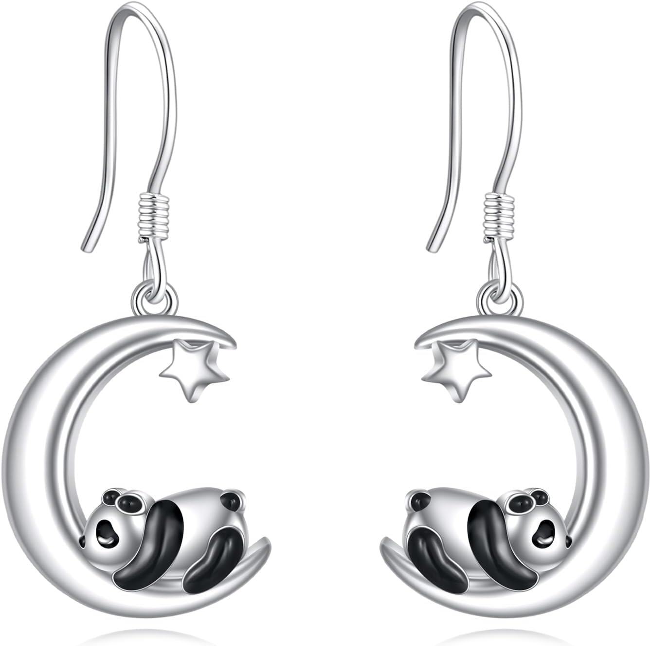 Sterling Silver Blue Butterfly Drop Earrings Gift for Women-Panda
