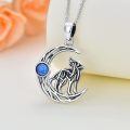 TOUPOP Sterling Silver Celtic Knot Wolf Medallion Pendant-0-3