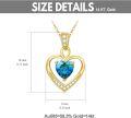 wholesale 14K Gold Heart Necklace with Birthstones - Garnet, Amethyst, Aquamarine, Diamond, Emerald, Alexandrite, Ruby, Peridot, Sapphire, Rose Quartz, Citrine, Blue Topaz - 18mm, Adjustable Chain, Gift Box-0-5
