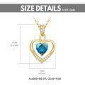 wholesale 14k Gold Heart Pendant With Blue Crystal And White Diamonds-0-5