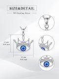 wholesale 925 Sterling Silver Crown Evil Eye Hamsa Hand Pendant Necklace for Women-0-4
