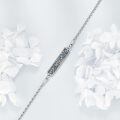 wholesale 925 Sterling Silver Oxidized Blue Enamel Floral Bar Bracelet For Women-0-3
