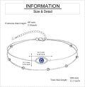 wholesale 925 Sterling Silver Evil Eye Charm Anklet with Blue Stone and CZ Accents for Women-0-4