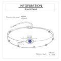 wholesale 925 Sterling Silver Blue Evil Eye Double Layer Beaded Anklet For Women-0-4
