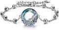 wholesale 925 Sterling Silver Blue Crystal Peacock Charm Bracelet - Mother's Day Gift for Her-0-0