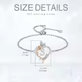 TOUPOP Sterling Silver Rose Heart Butterfly Initial Letter Link Bracelet For Women-0-5