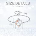 TOUPOP Sterling Silver Rose Heart Butterfly Initial Letter Link Bracelet For Women-0-5