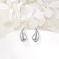 wholesale 925 Sterling Silver Hollow Teardrop Hoop Earrings for Women - Waterdrop -0-4