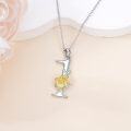 wholesale 925 Sterling Silver Lucky Number 0-9 Lily Flower Pendant Necklace-0-5