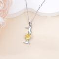 wholesale 925 Sterling Silver Lucky Number 0-9 Lily Flower Pendant Necklace-0-5